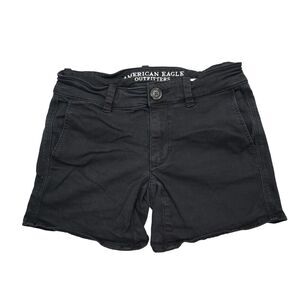 American Eagle Outfitters Shorts Womens 0 Black Low Waist Super Stretch 4 Pocket